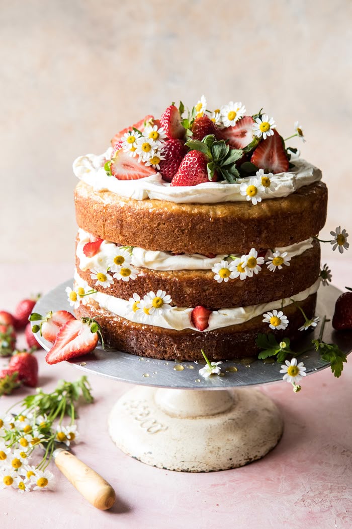 Strawberry Naked Cake