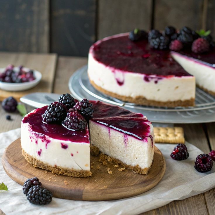 Blackberry Swirl Cheesecake