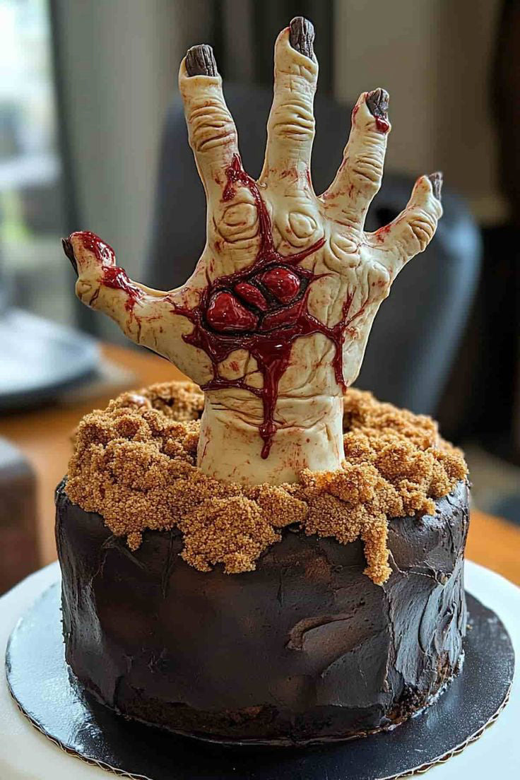 Zombie Hand Dirt Cake
