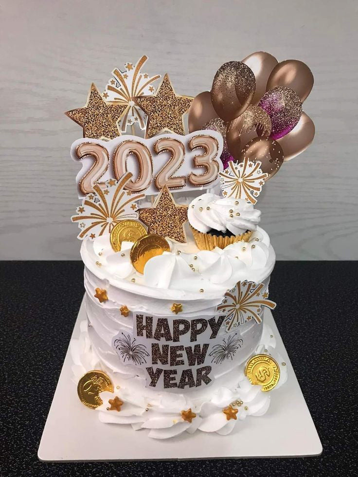 Golden Glam New Year Cake