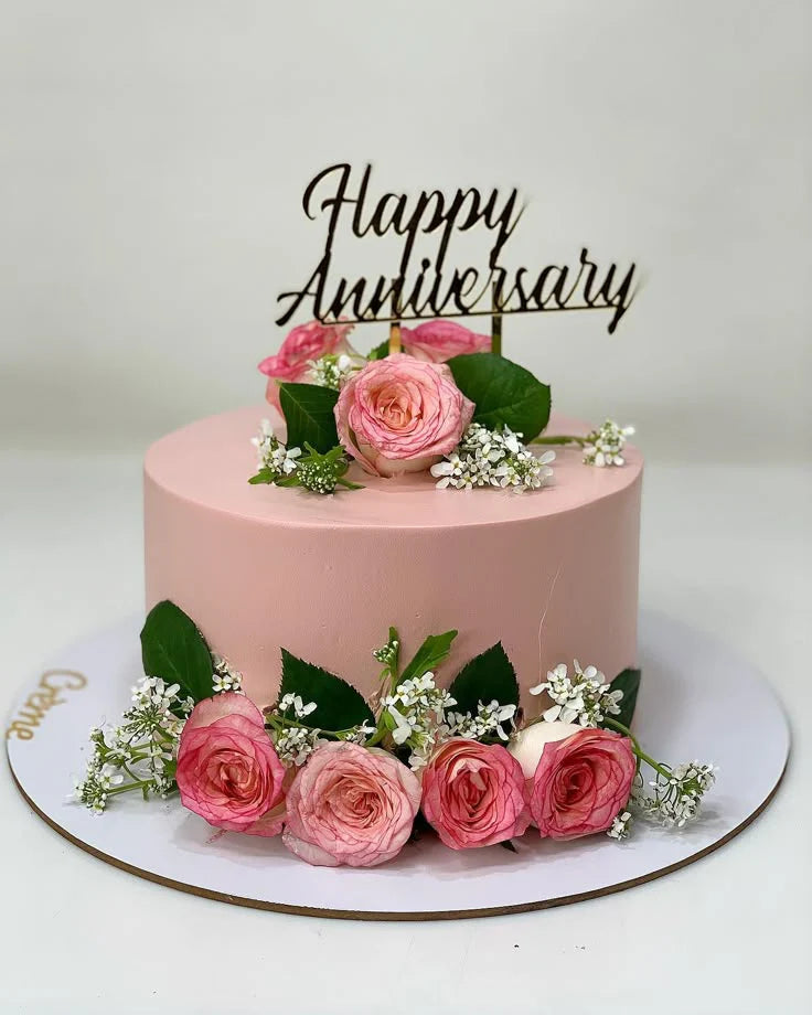 Blush Pink Roses Cake