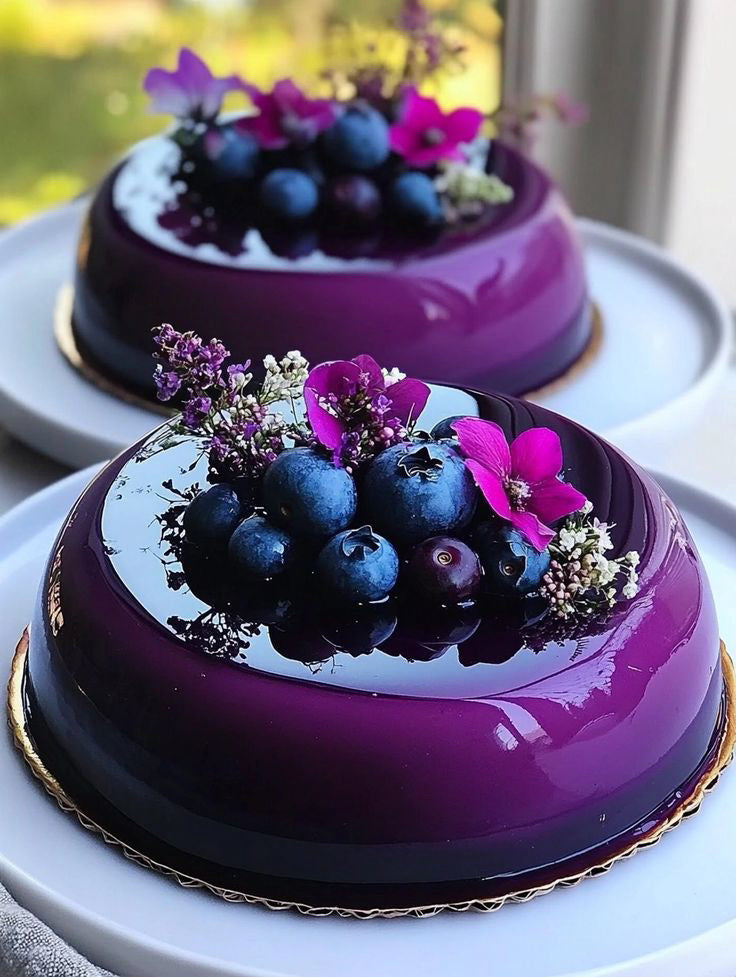 Midnight Mirror Glaze Cakes